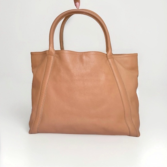 SEE BY CHLOE TAN BROWN LEATHER HARRIET TOP HANDLE SIDE ZIPPER HOBO TOTE PURSE - Picture 2 of 12